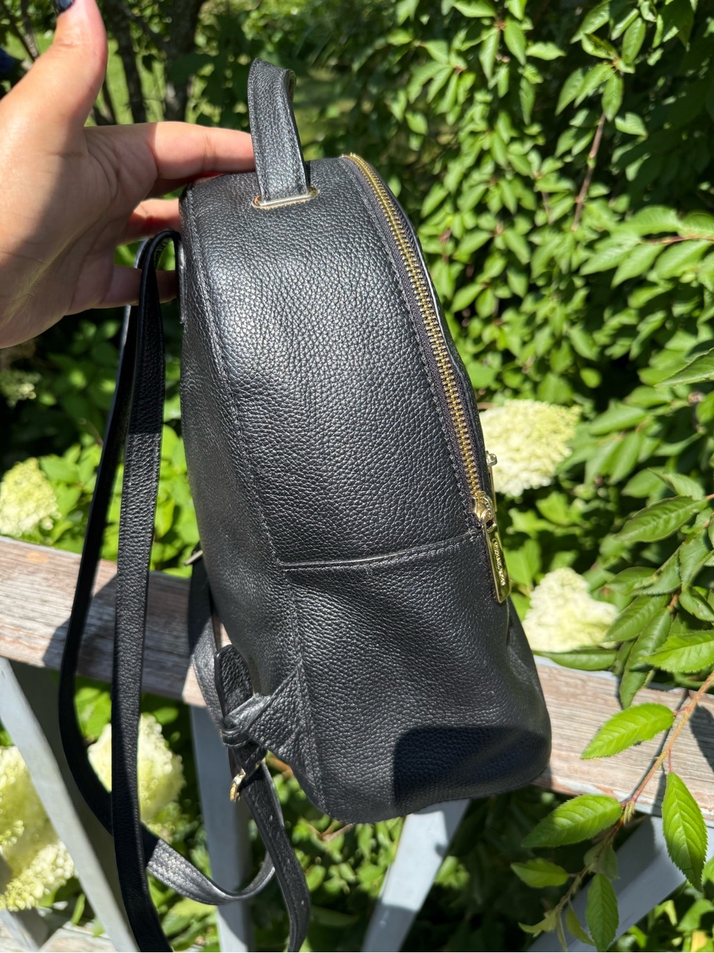 Michael Kors Black Pebbled Leather Backpack - Picture 4 of 8